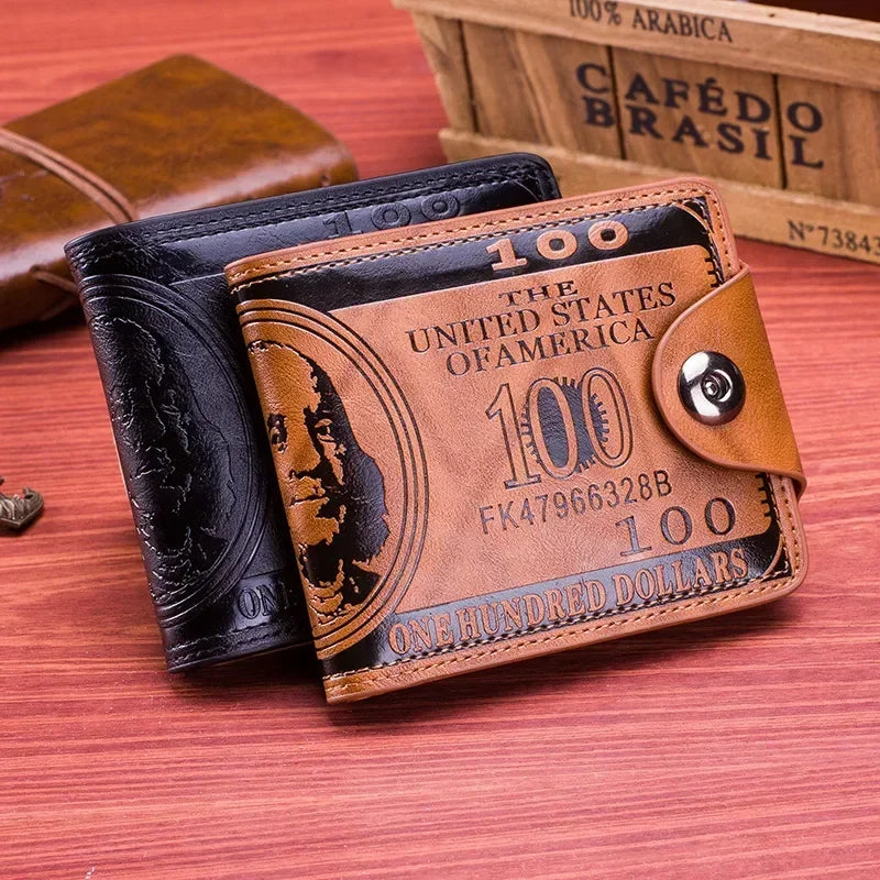 Fashion Men’s Wallet with 100 US Dollar Print