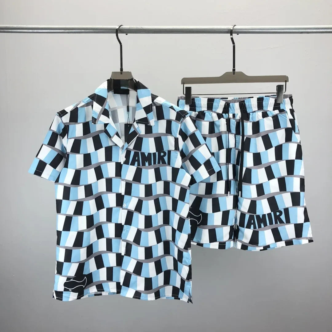 Summer 3D Print Hawaiian Shirt & Shorts Set