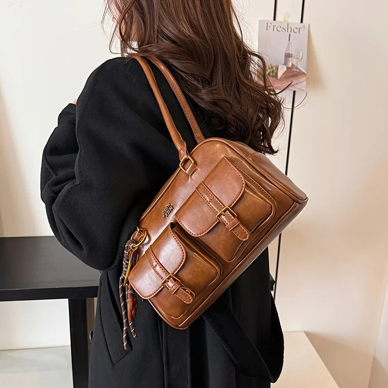 Women’s Retro PU Leather Shoulder Bag