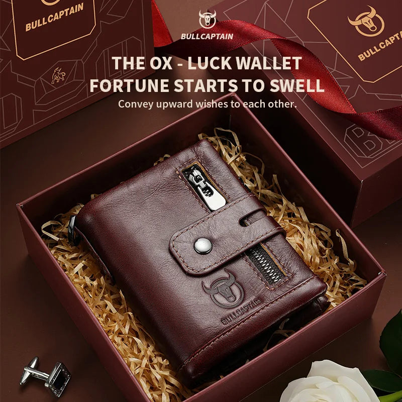 BULLCAPTAIN Genuine Leather Men's Wallet