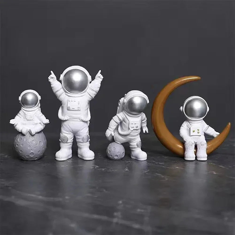 Piece Astronaut Figurine Set – Resin Spaceman Sculptures for Kids, Home & Office Decor