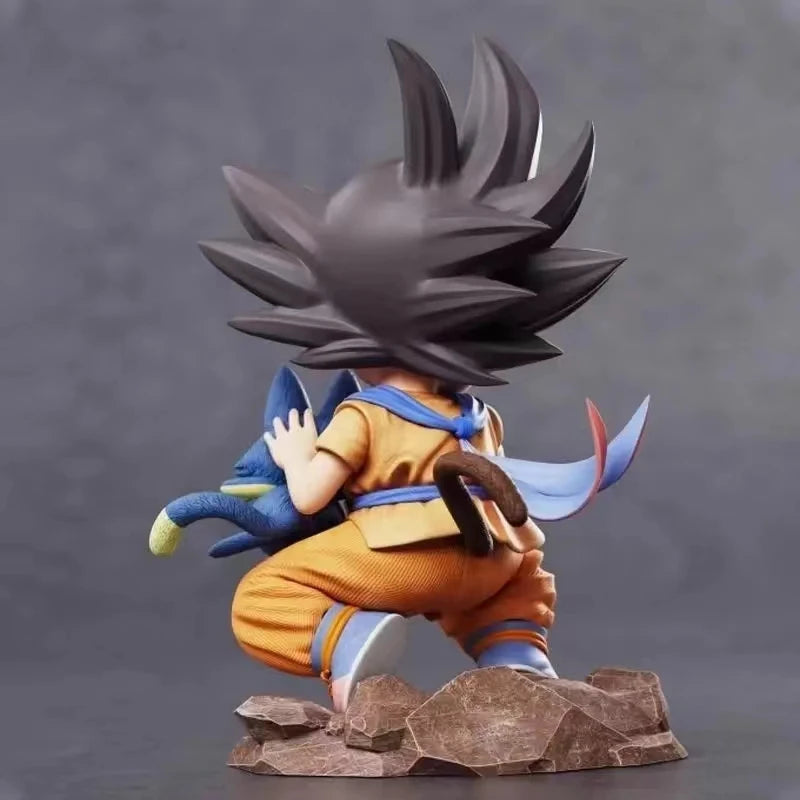 Dragon Ball Little Goku PVC Figure – Childhood Hugging Puer Ya Mu Tea Follower Collectible Model Statue