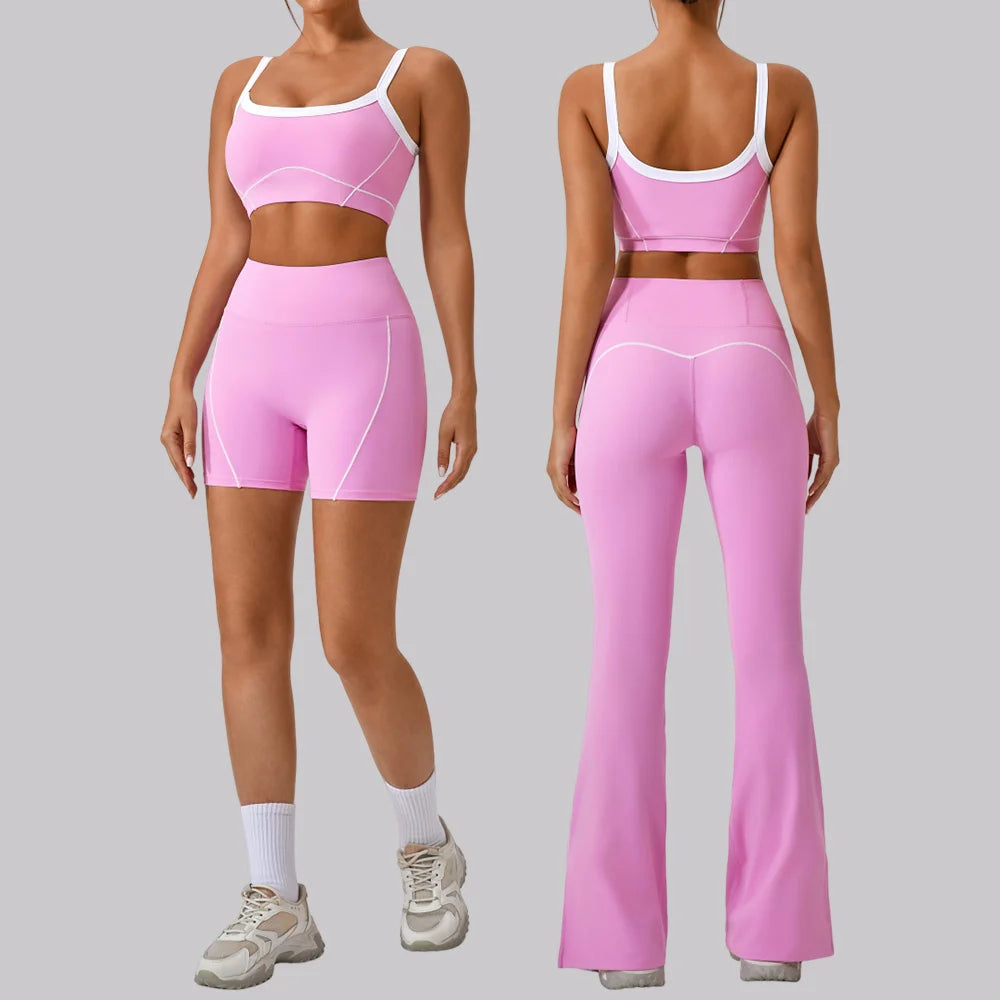 Women’s 2 Piece Workout Running Sets – Y2K Cropped Tank Top & Pants