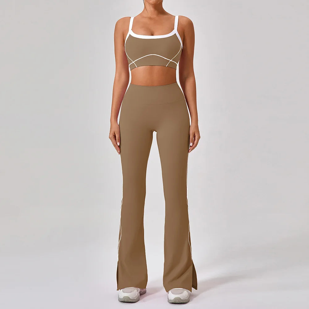 Women’s 2 Piece Workout Running Sets – Y2K Cropped Tank Top & Pants