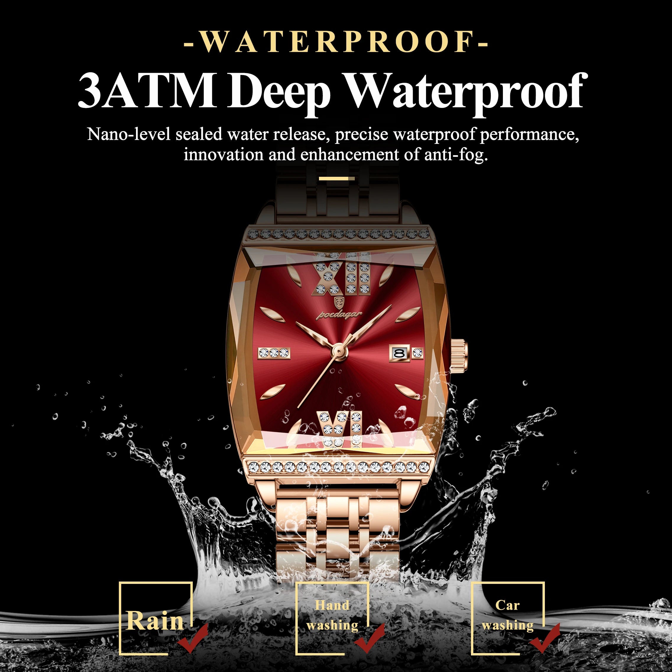 POEDAGAR Diamond Luxury Watch