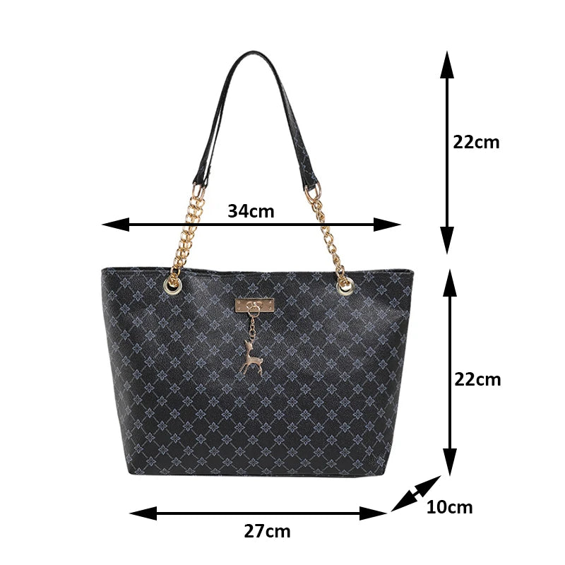 New Presbyopia Handbag – Soft PU Leather Large Capacity Tote Bag with Tassel Charm