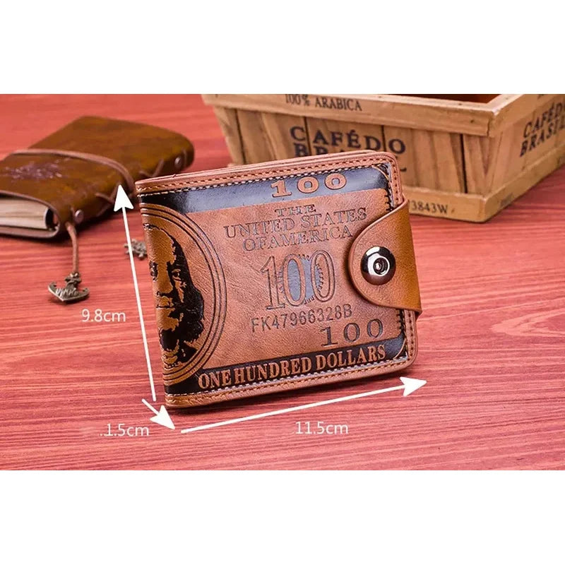 Fashion Men’s Wallet with 100 US Dollar Print