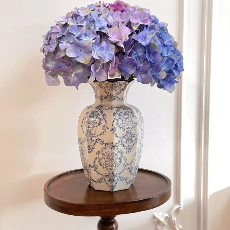 Hand-Painted Blue & White Porcelain Vase
