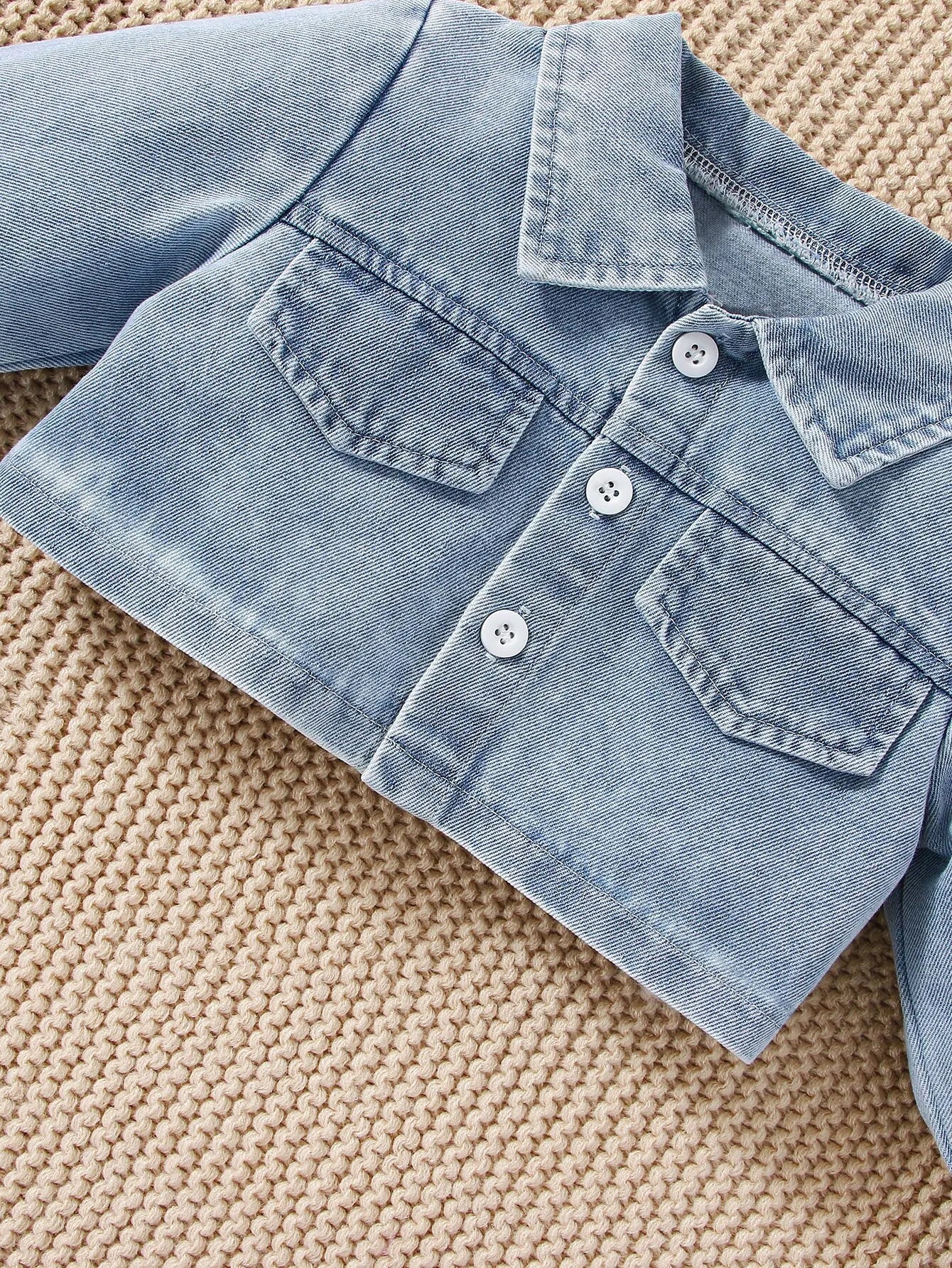 Baby Girls 2-Piece Denim Coat & Floral Slip Dress – Spring & Autumn Casual Outfit