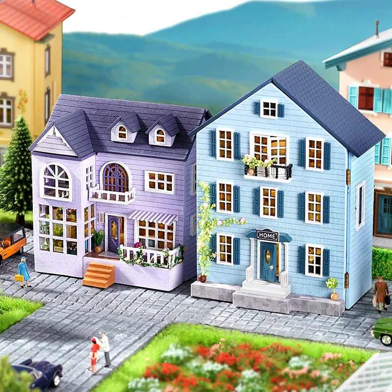 DIY Mini Wooden Dollhouse With Furniture & Light