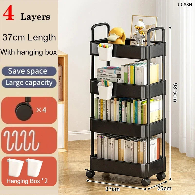 Multi-Layer Rolling Storage Cart with Wheels