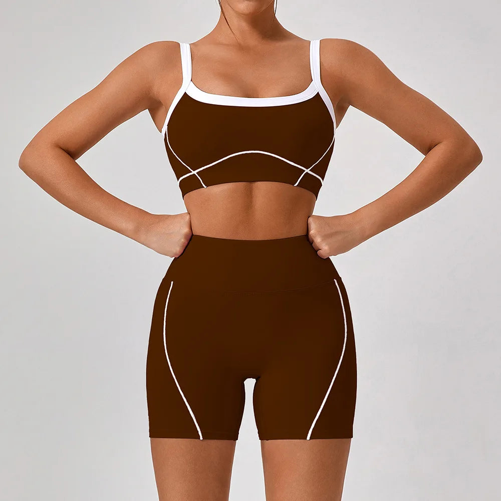 Women’s 2 Piece Workout Running Sets – Y2K Cropped Tank Top & Pants