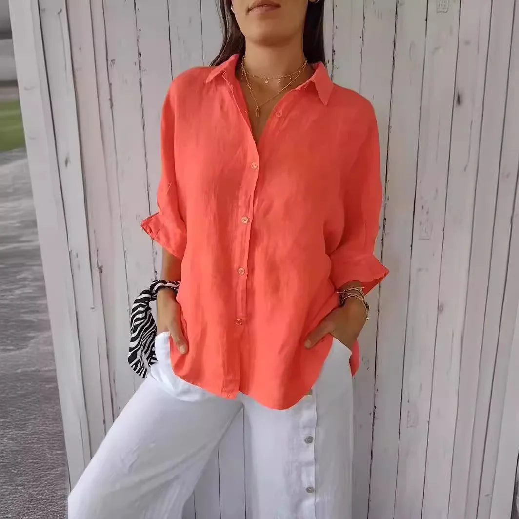 Summer Cotton Linen T-Shirt for Women – Casual Loose Fit Streetwear Top