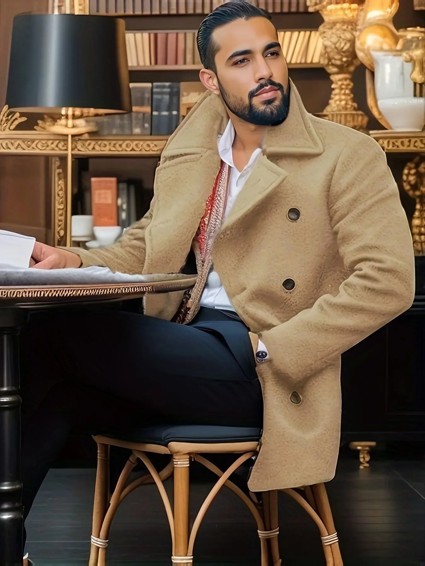 Men’s British Woolen Overcoat – Autumn & Winter 2024 Collection