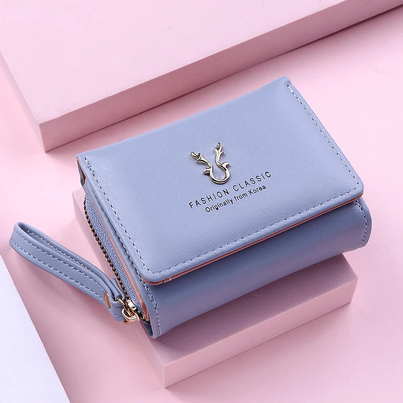 Luxury Brand Women's Small Wallet PU Leather Mini Clutch with Coin Purse