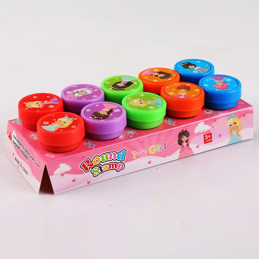 10pcs Assorted Kids Self-Inking Stamps – Fun Smiley Face Stamps for Scrapbooking, DIY Crafts, and Photo Album Decoration