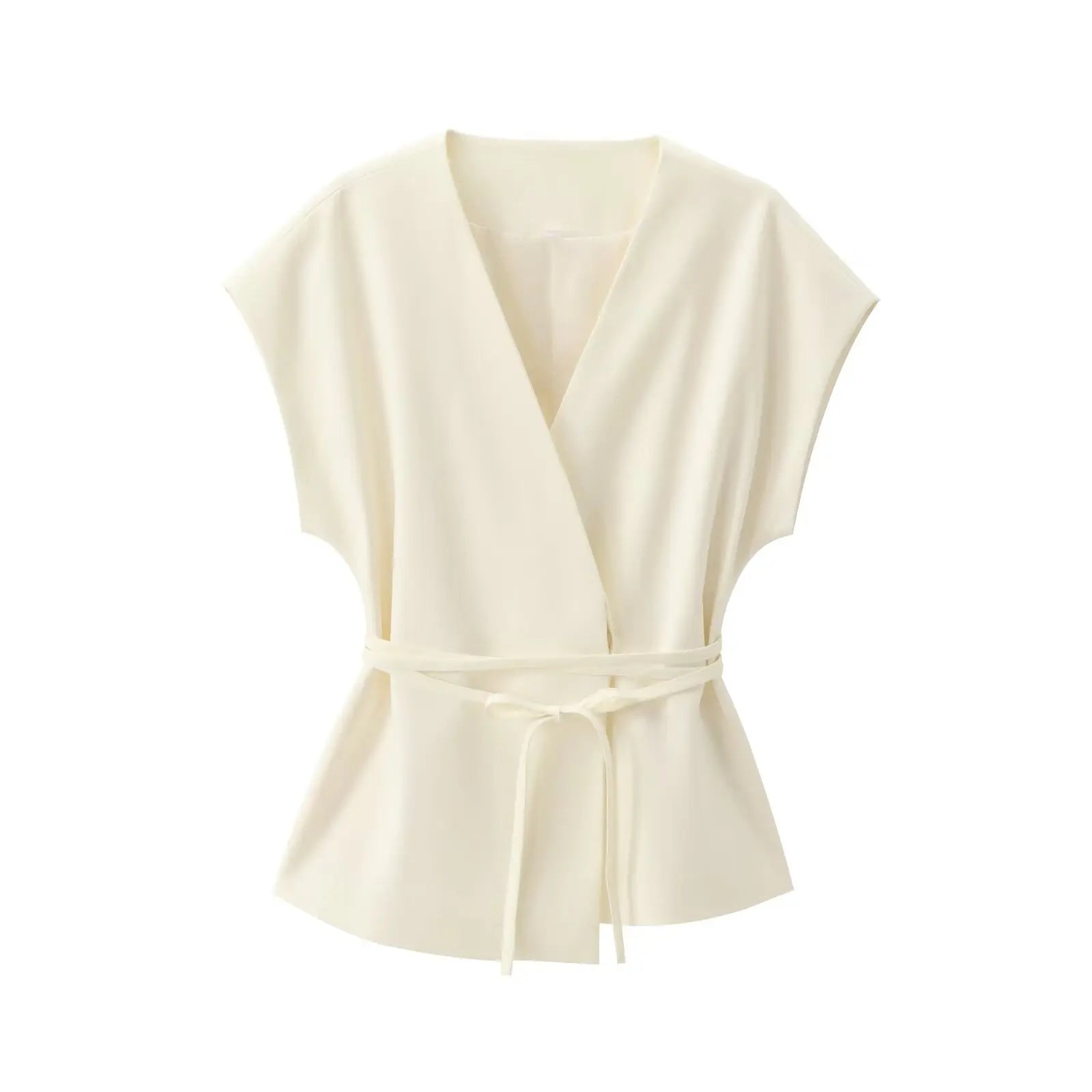 TFMLN Women’s Sleeveless V-Neck Trouser Suit with Belt