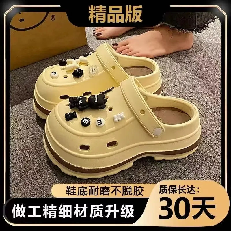 Women’s Summer Platform Slippers – EVA Sandals with Rhinestone Charms