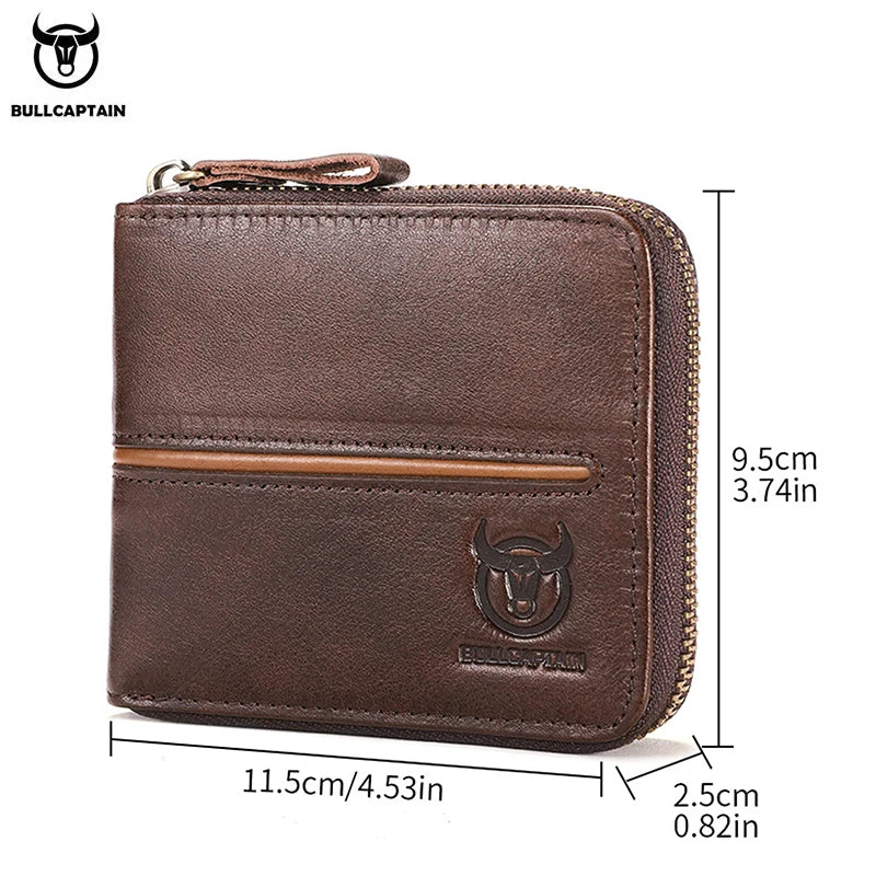 BULLCAPTAIN Retro RFID Leather Men’s Wallet