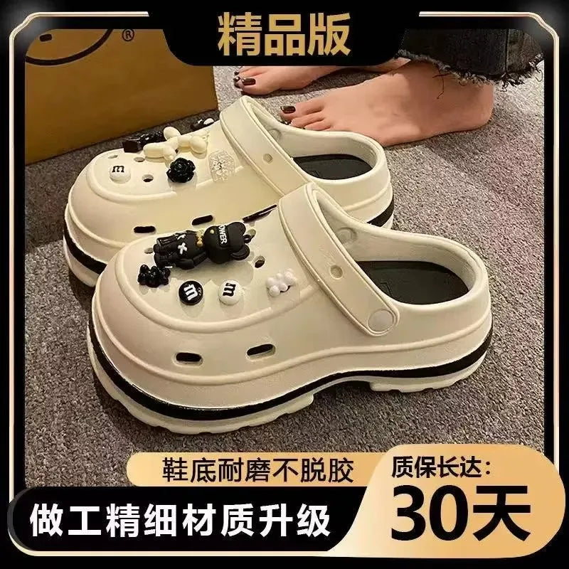 Women’s Summer Platform Slippers – EVA Sandals with Rhinestone Charms