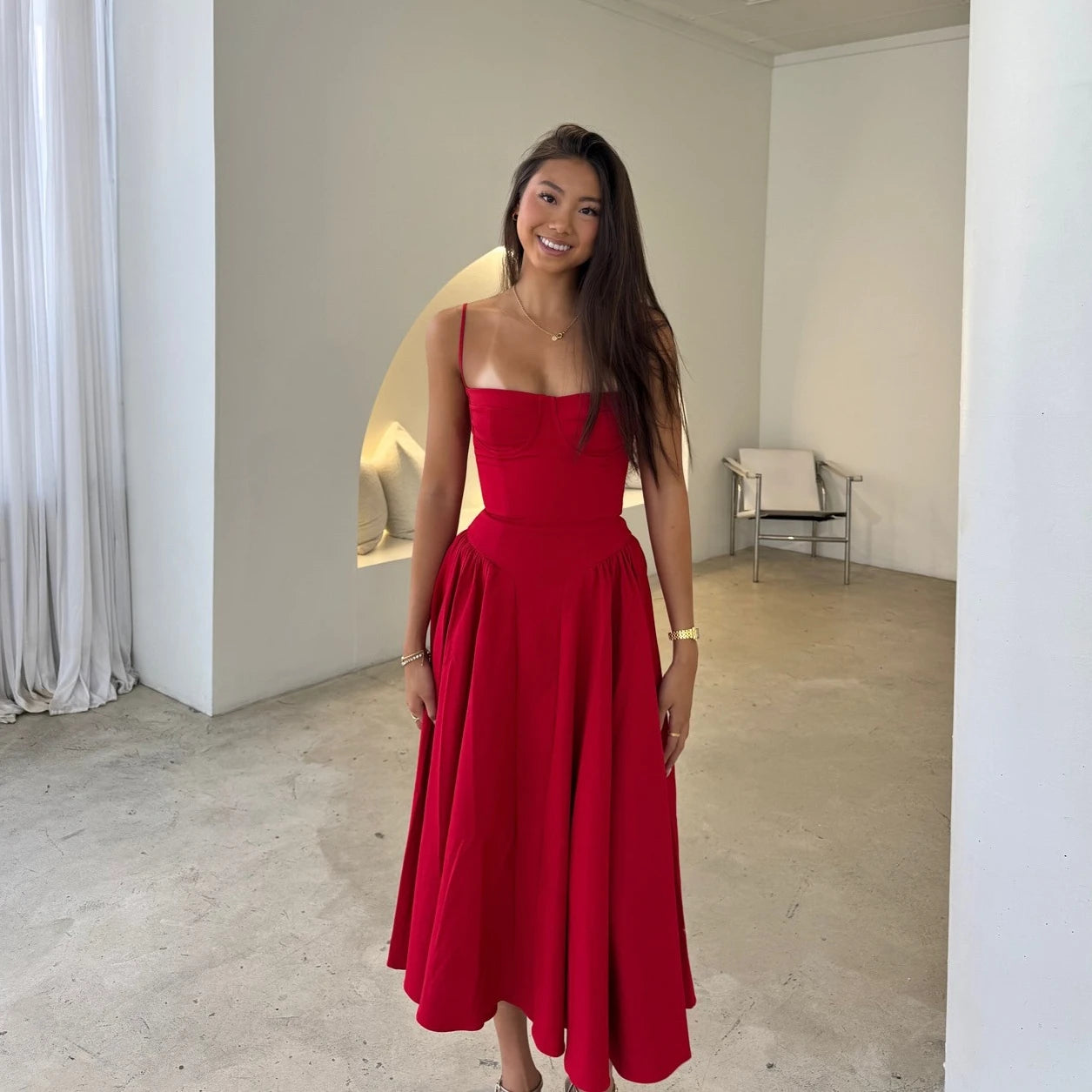Suninheart Spaghetti Strap Summer Party Dress