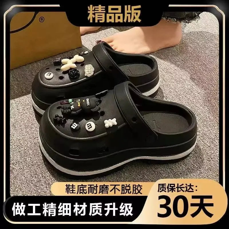 Women’s Summer Platform Slippers – EVA Sandals with Rhinestone Charms
