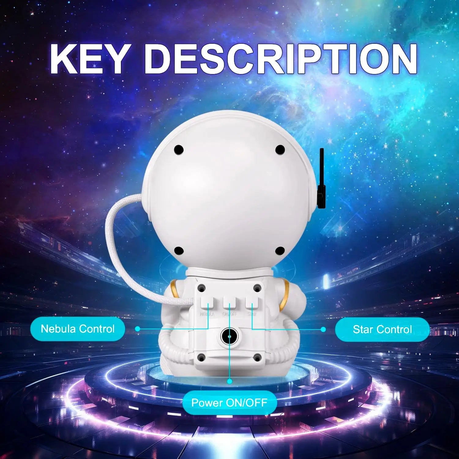 Galaxy Star Projector Night Light – Astronaut LED Lamp