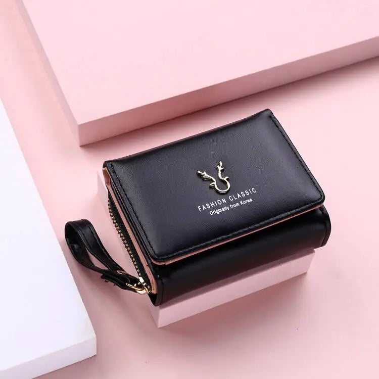 Luxury Brand Women's Small Wallet PU Leather Mini Clutch with Coin Purse