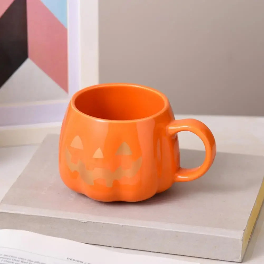 Festive Pumpkin Ceramic Mug – Cute Pumpkin Face Coffee Cup 400ml