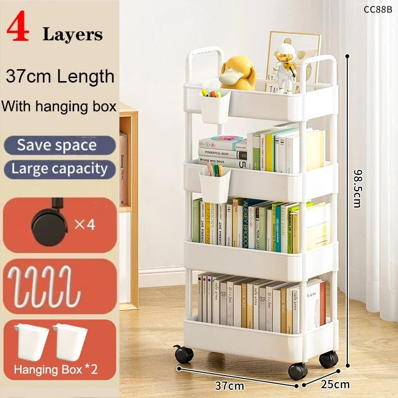 Multi-Layer Rolling Storage Cart with Wheels