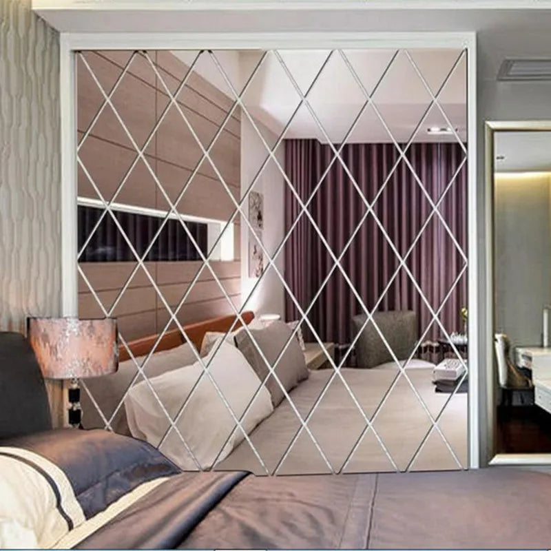 3D Diamond Splicing Acrylic Mirror Wall Sticker