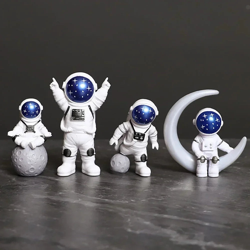 Piece Astronaut Figurine Set – Resin Spaceman Sculptures for Kids, Home & Office Decor