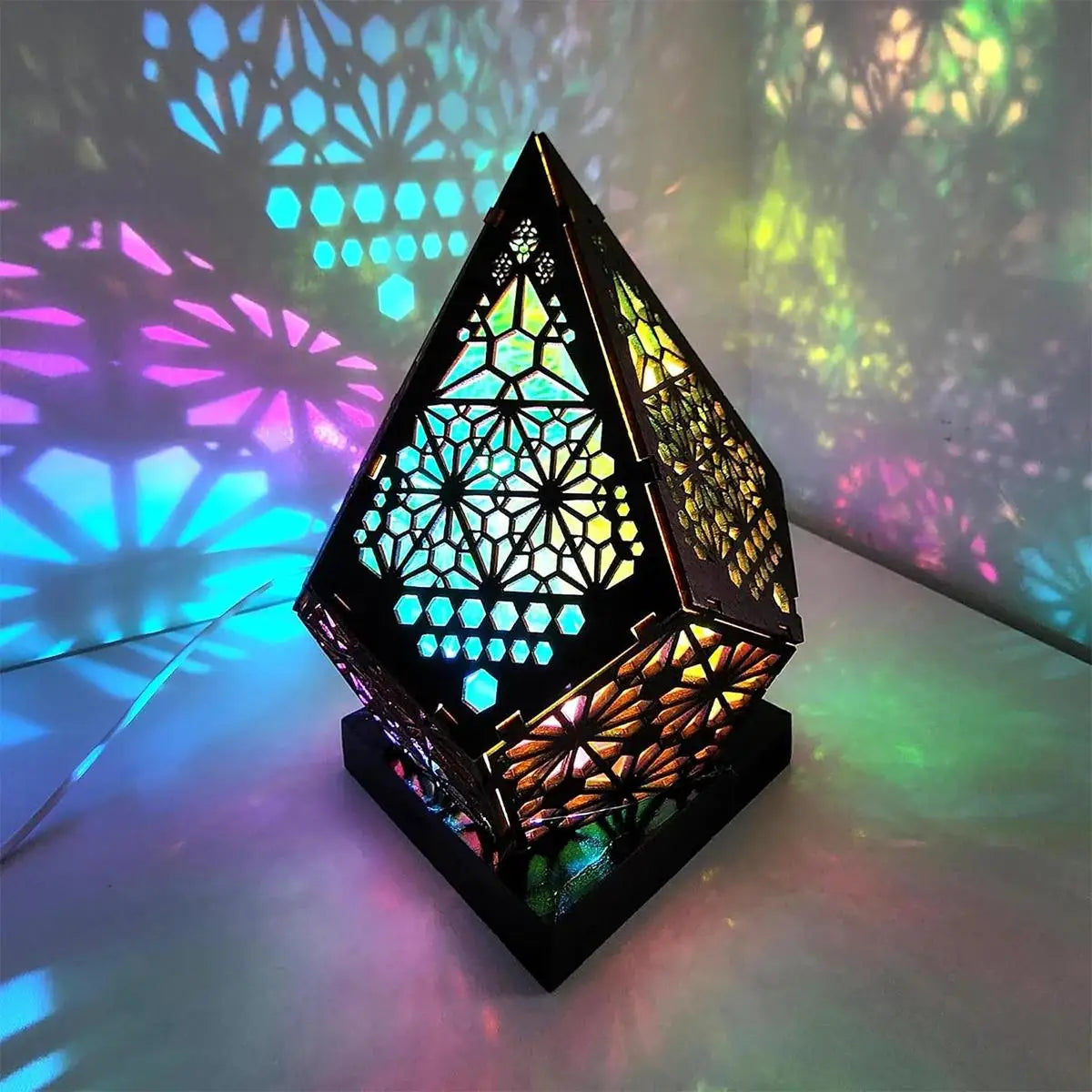 Bohemian USB LED Projection Table Lamp