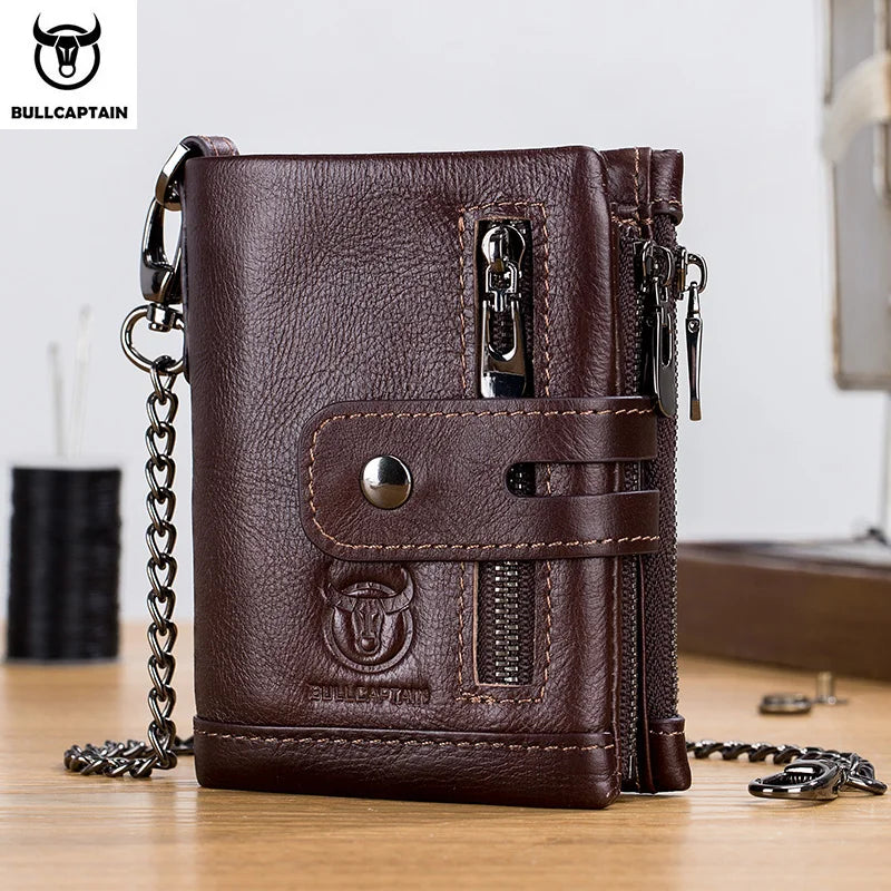 BULLCAPTAIN Genuine Leather Men's Wallet