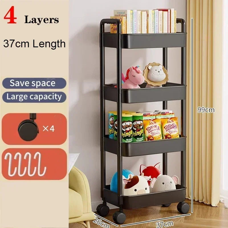 Multi-Layer Rolling Storage Cart with Wheels