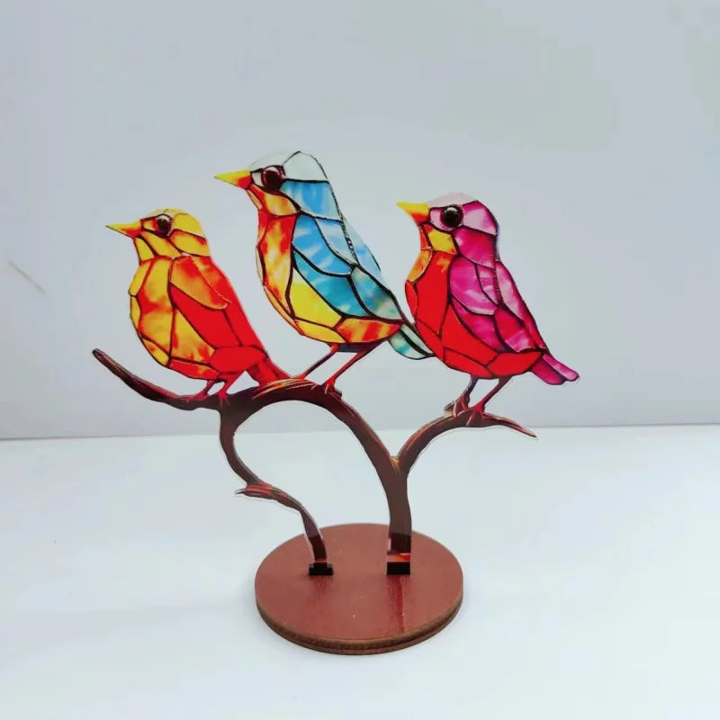 LUSQI 3PC Retro Metal Bird Ornaments