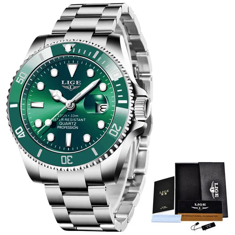 LIGE Luxury Diver Watch for Men