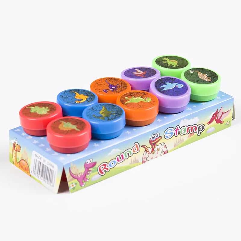 10pcs Assorted Kids Self-Inking Stamps – Fun Smiley Face Stamps for Scrapbooking, DIY Crafts, and Photo Album Decoration