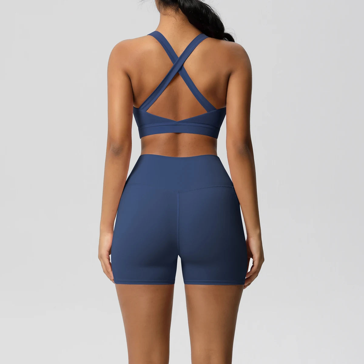 2PCS Women’s Yoga &amp; Gym Set – Pocketed Leggings + Crossover Bra/Top