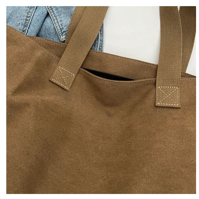 Women’s Canvas Tote Bag – Spacious, Durable & Fashionable Shoulder Bag with Zipper Closure