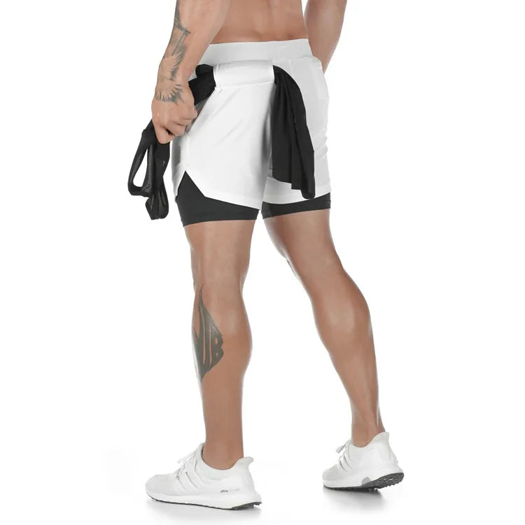 Men’s 2-in-1 Camo Running Shorts – Quick-Dry Gym & Training Shorts