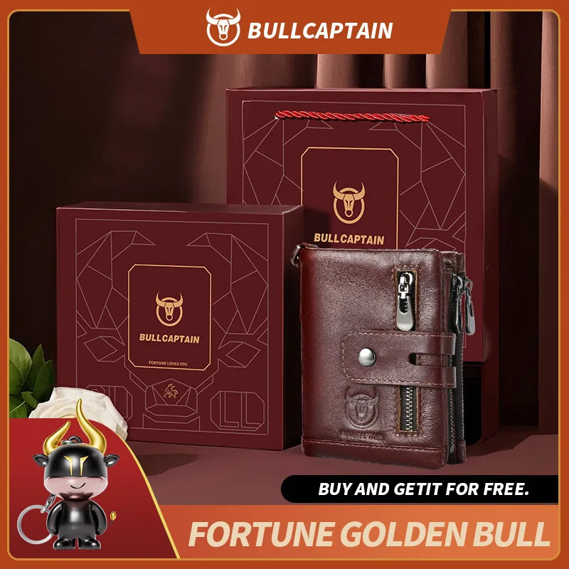 BULLCAPTAIN Genuine Leather Men's Wallet