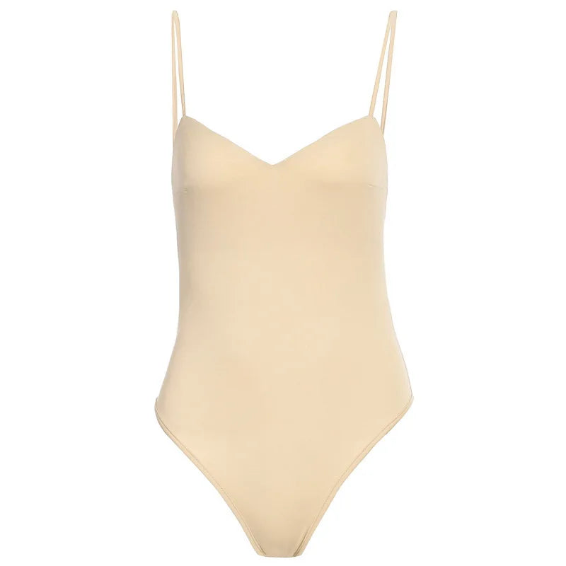 ZSIIBO Sleek V-Neck Bodysuit – Streetwear Chic
