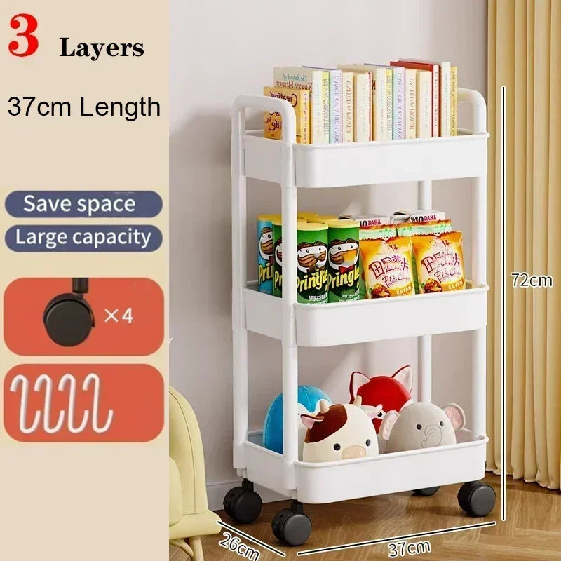 Multi-Layer Rolling Storage Cart with Wheels