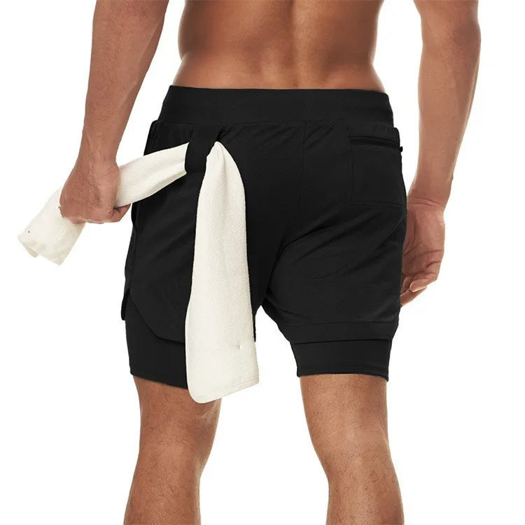 Men’s 2-in-1 Camo Running Shorts – Quick-Dry Gym & Training Shorts