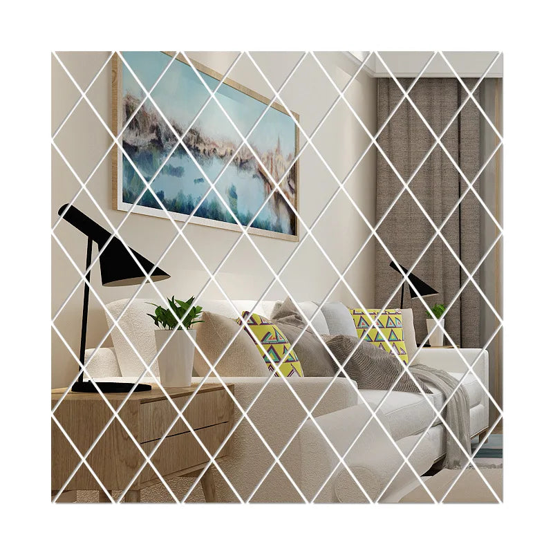 3D Diamond Splicing Acrylic Mirror Wall Sticker