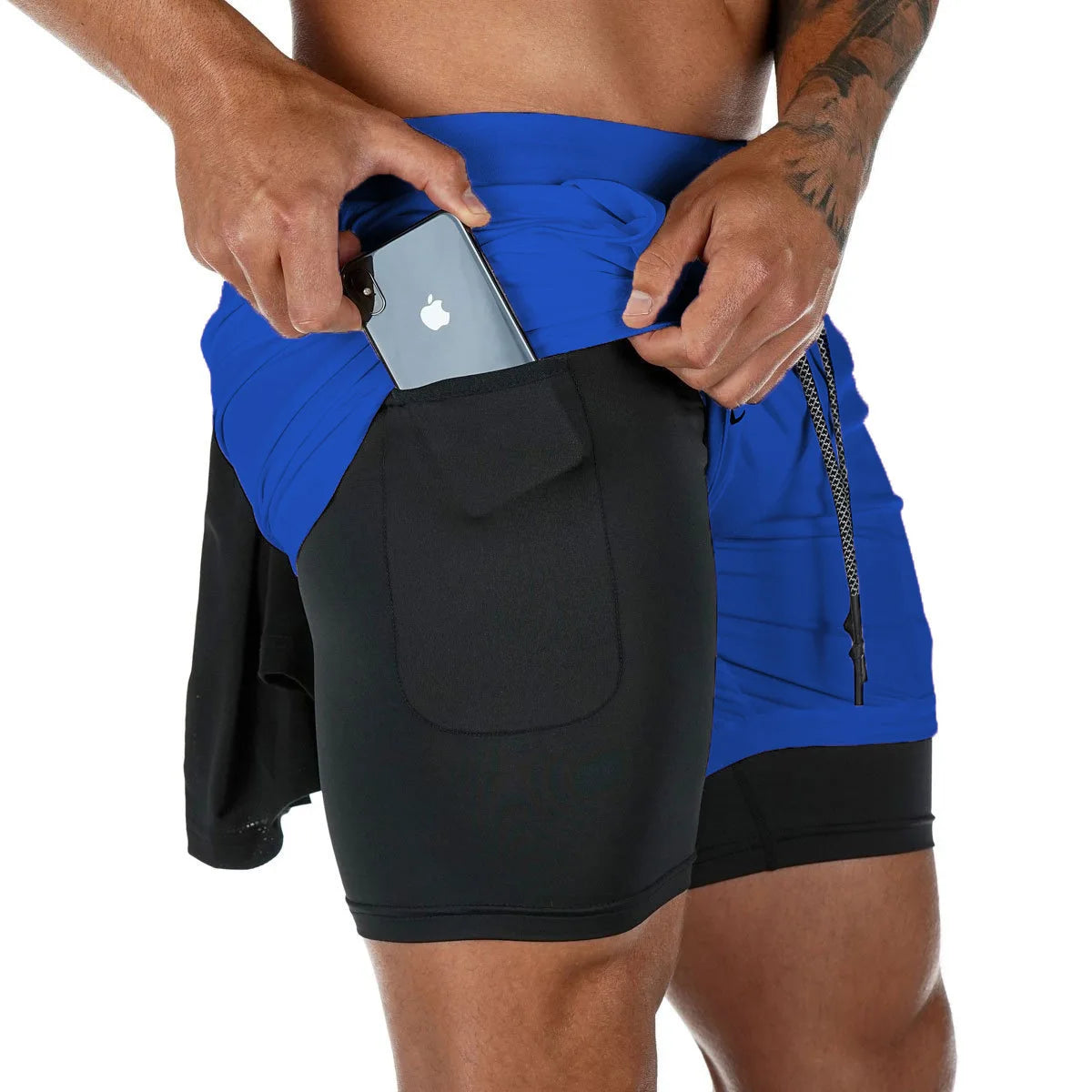 Men’s 2-in-1 Camo Running Shorts – Quick-Dry Gym & Training Shorts