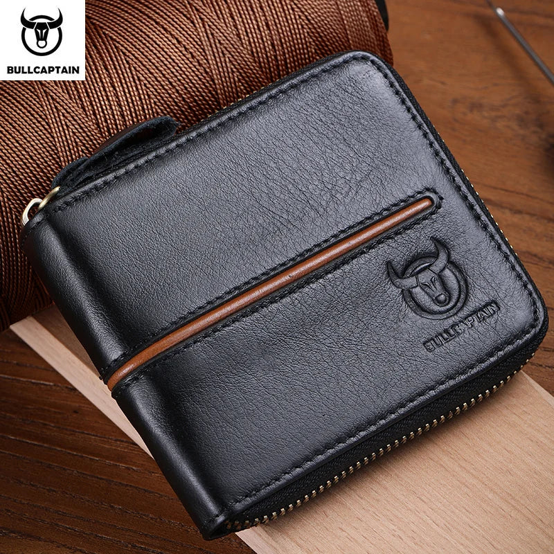BULLCAPTAIN Retro RFID Leather Men’s Wallet