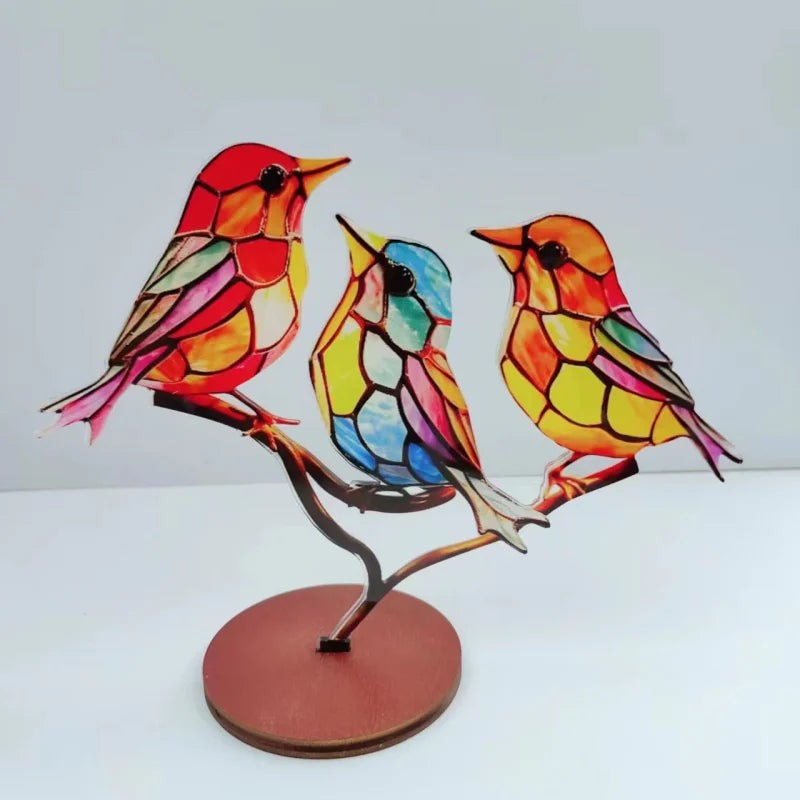 LUSQI 3PC Retro Metal Bird Ornaments