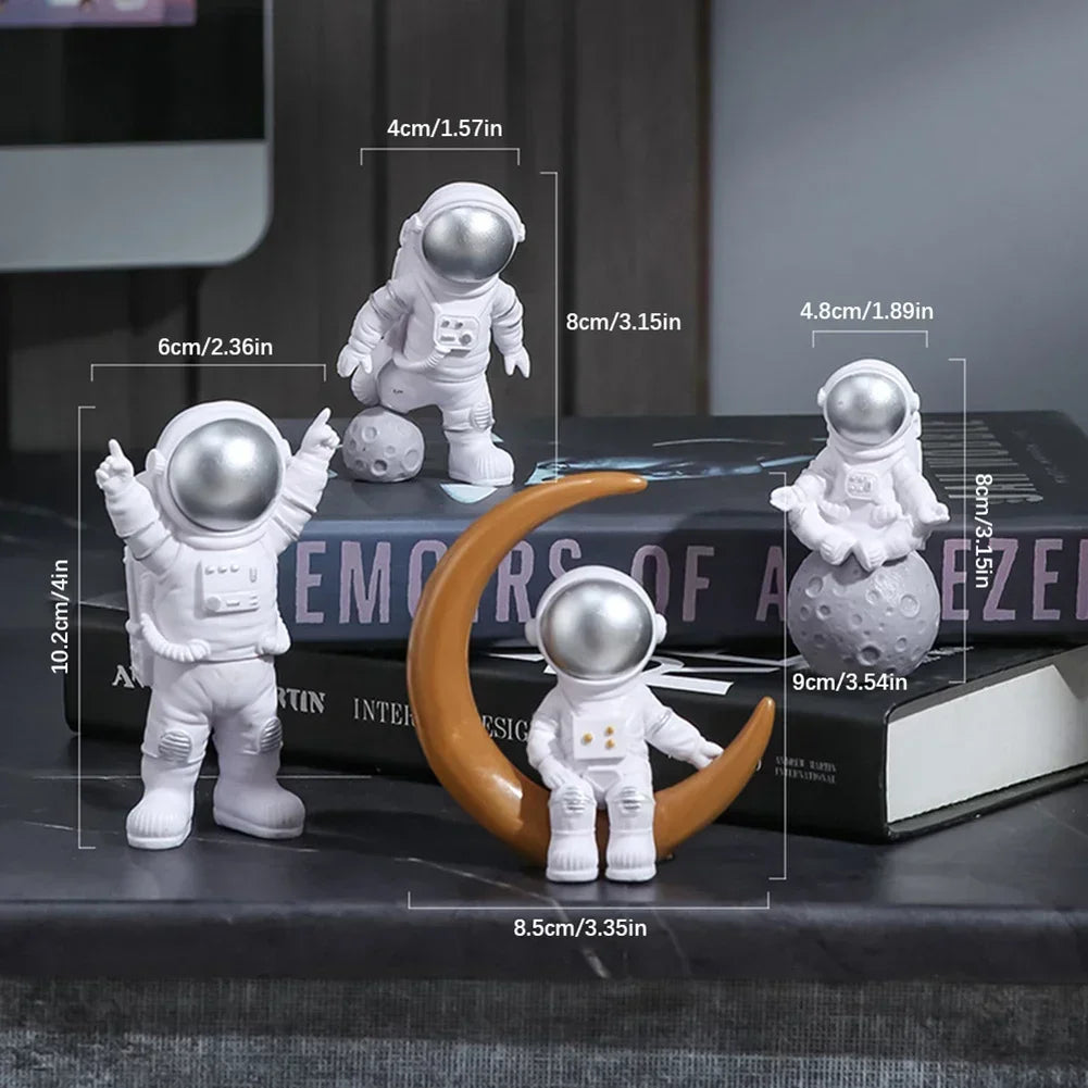 Piece Astronaut Figurine Set – Resin Spaceman Sculptures for Kids, Home & Office Decor